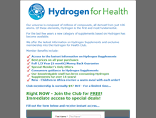 Tablet Screenshot of hydrogenforhealth.com